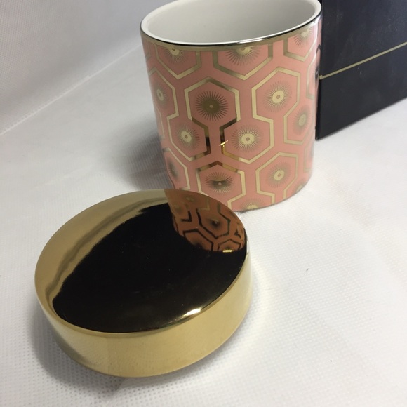 Rozanna Jazz Age Vessel Storage Ceramic Container Pink & Gold New - Picture 4 of 6